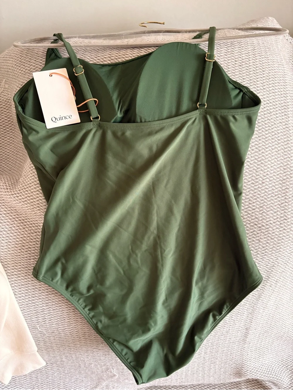 Quince Women's Olive Green Tank Top Bathing Suit